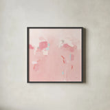 Splash Pink by Phyllis Adams. Shown in a sleek black glass frame for a contemporary gallery look. Available as an archival giclee rolled canvas, fine art paper, or poster print. SKU 70990a.