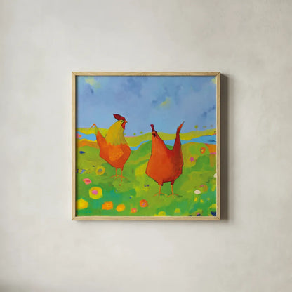 Spring has Sprung by Phyllis Adams. Shown in a natural wood glass frame for a timeless modern aesthetic. Available as an archival giclee rolled canvas, fine art paper, or poster print. SKU 27252a.