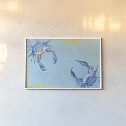 The Stand Off by Phyllis Adams. shown as a paper print in a white frame. Available as a archival giclee rolled canvas, fine art paper, or poster print. SKU 27240i.