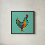 The Strutter by Phyllis Adams. Shown in a sleek black glass frame for a contemporary gallery look. Available as an archival giclee rolled canvas, fine art paper, or poster print. SKU 45894a.