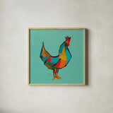 The Strutter by Phyllis Adams. Shown in a natural wood glass frame for a timeless modern aesthetic. Available as an archival giclee rolled canvas, fine art paper, or poster print. SKU 45894a.
