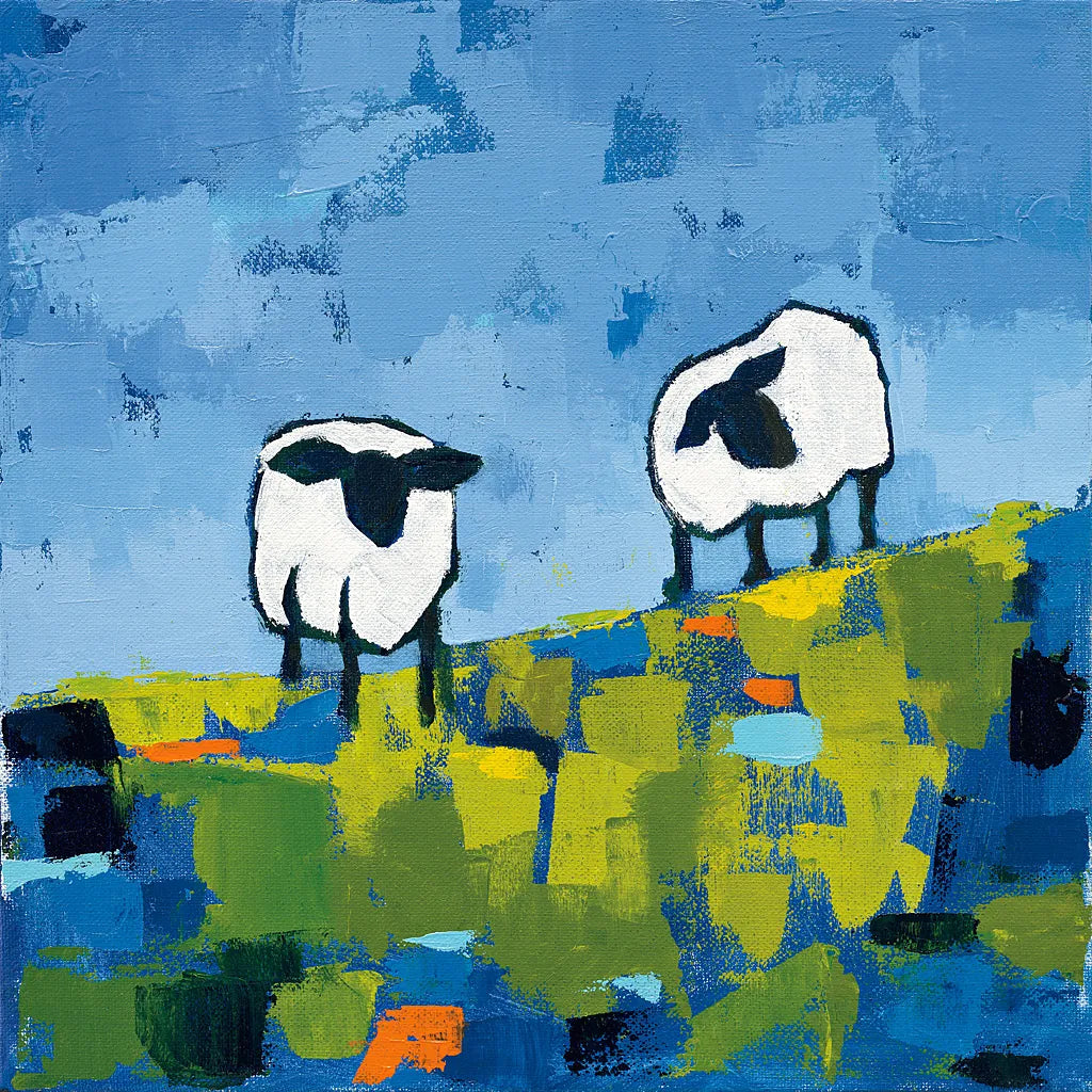 Two Sheep by Phyllis Adams. SKU 27253a. Archival Giclee Fine art print for wall decor.