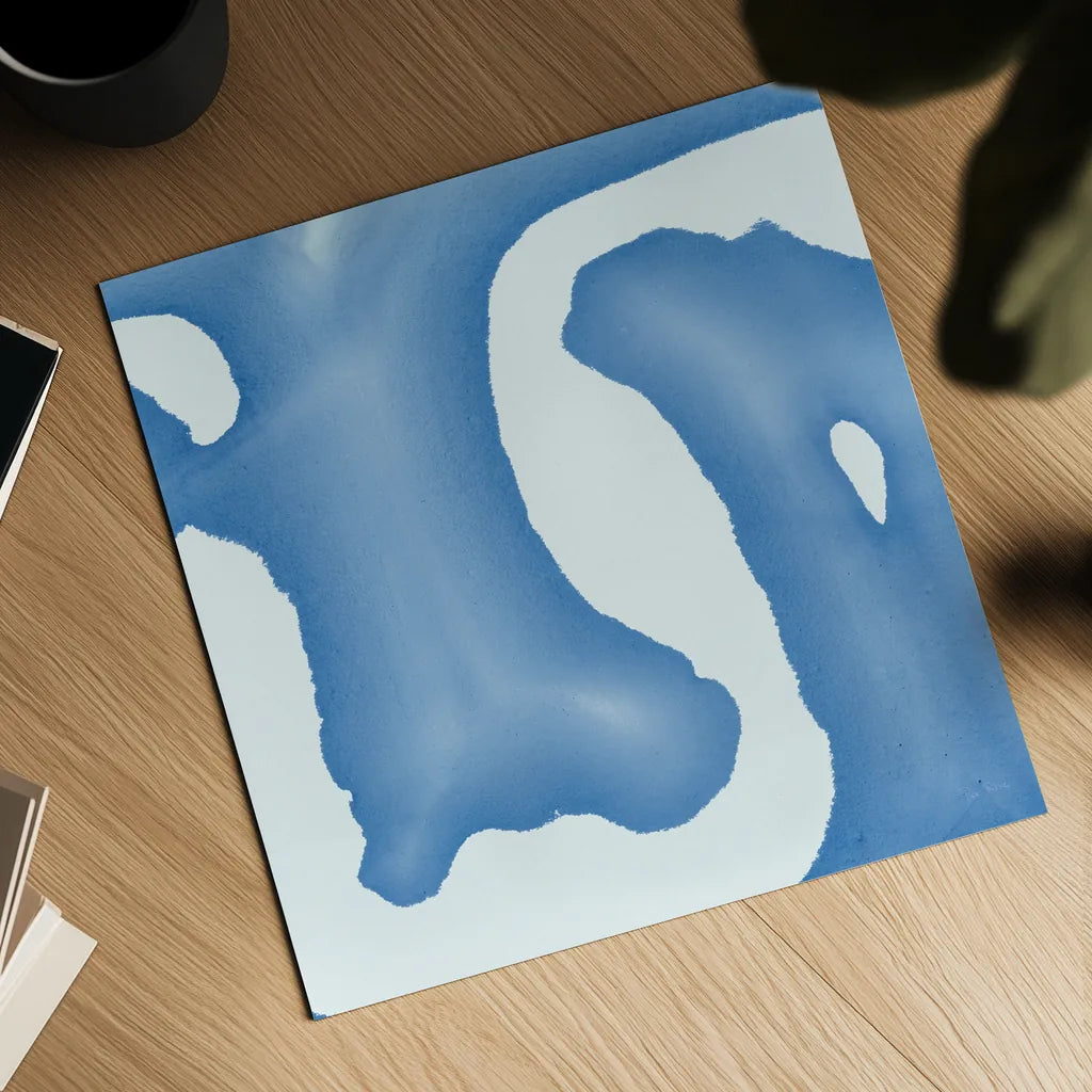 Batik Blue I by Piper Rhue. Shown as a detailed flat fine art print, highlighting archival giclee quality. Available as an archival giclee rolled canvas, fine art paper, or poster print. SKU 32794a.