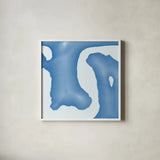 Batik Blue I by Piper Rhue. Shown in a crisp white glass frame for a clean and minimalist style. Available as an archival giclee rolled canvas, fine art paper, or poster print. SKU 32794a.