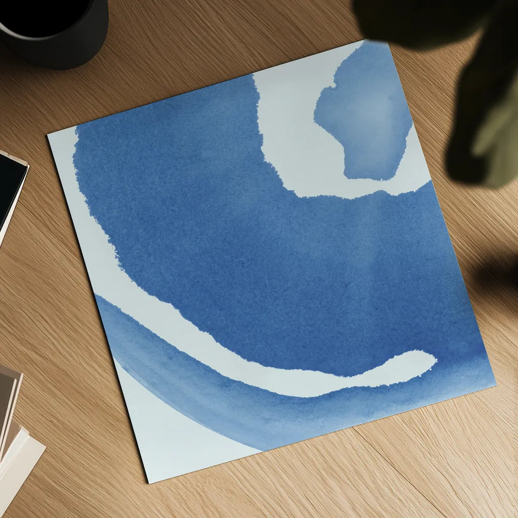 Batik Blue III by Piper Rhue. Shown as a detailed flat fine art print, highlighting archival giclee quality. Available as an archival giclee rolled canvas, fine art paper, or poster print. SKU 34419a.