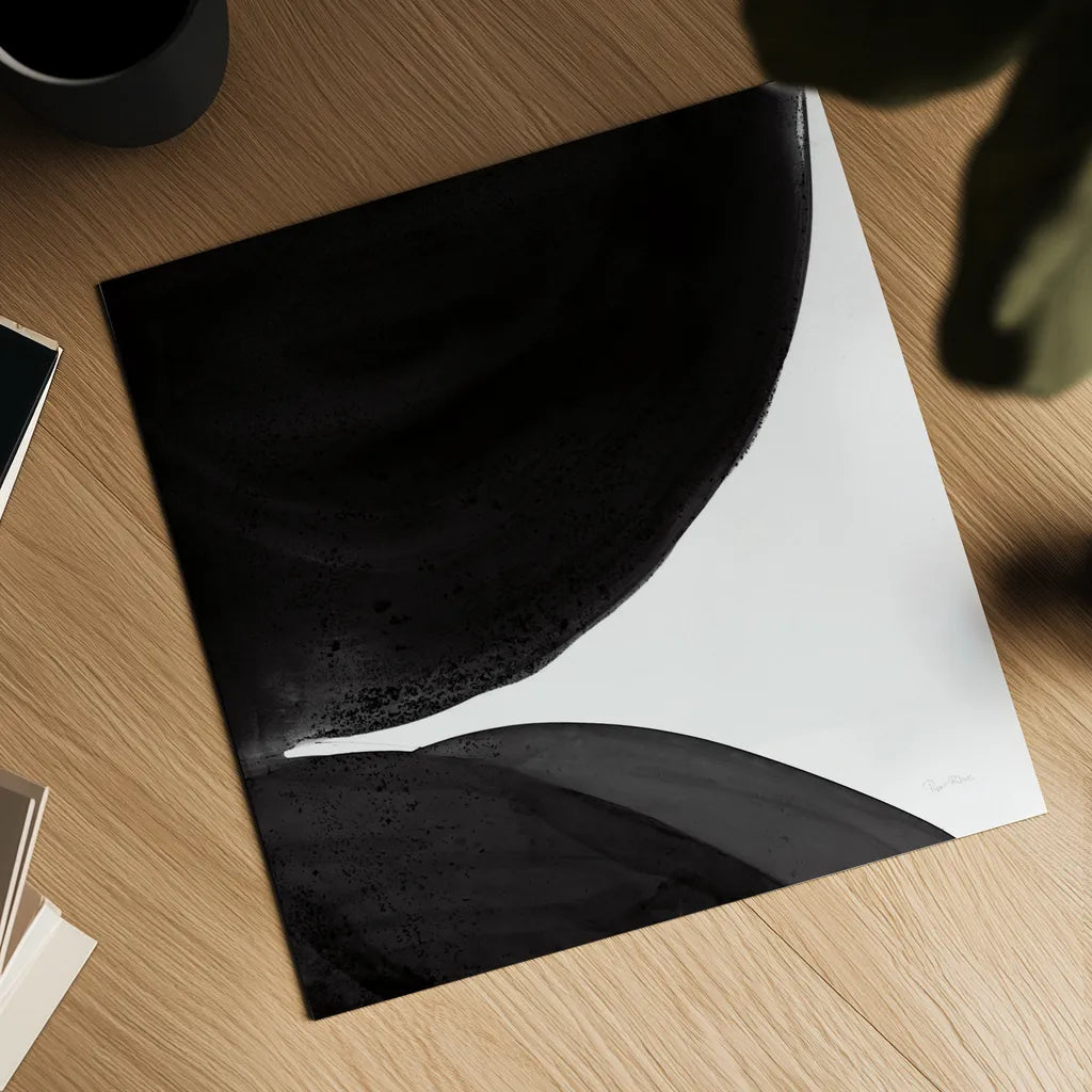 Black and White Pools II by Piper Rhue. Shown as a detailed flat fine art print, highlighting archival giclee quality. Available as an archival giclee rolled canvas, fine art paper, or poster print. SKU 75520a.