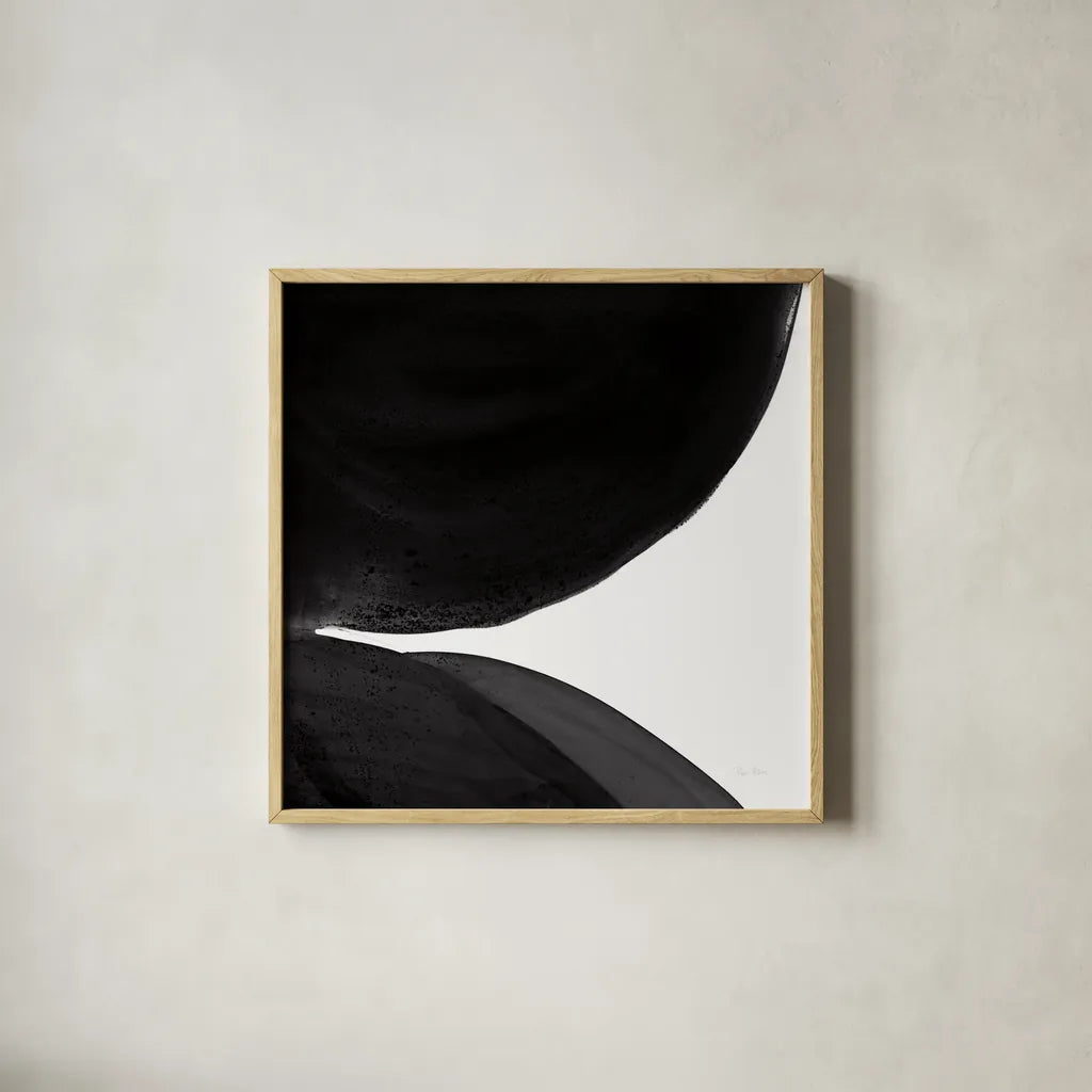 Black and White Pools II by Piper Rhue. Shown in a natural wood glass frame for a timeless modern aesthetic. Available as an archival giclee rolled canvas, fine art paper, or poster print. SKU 75520a.