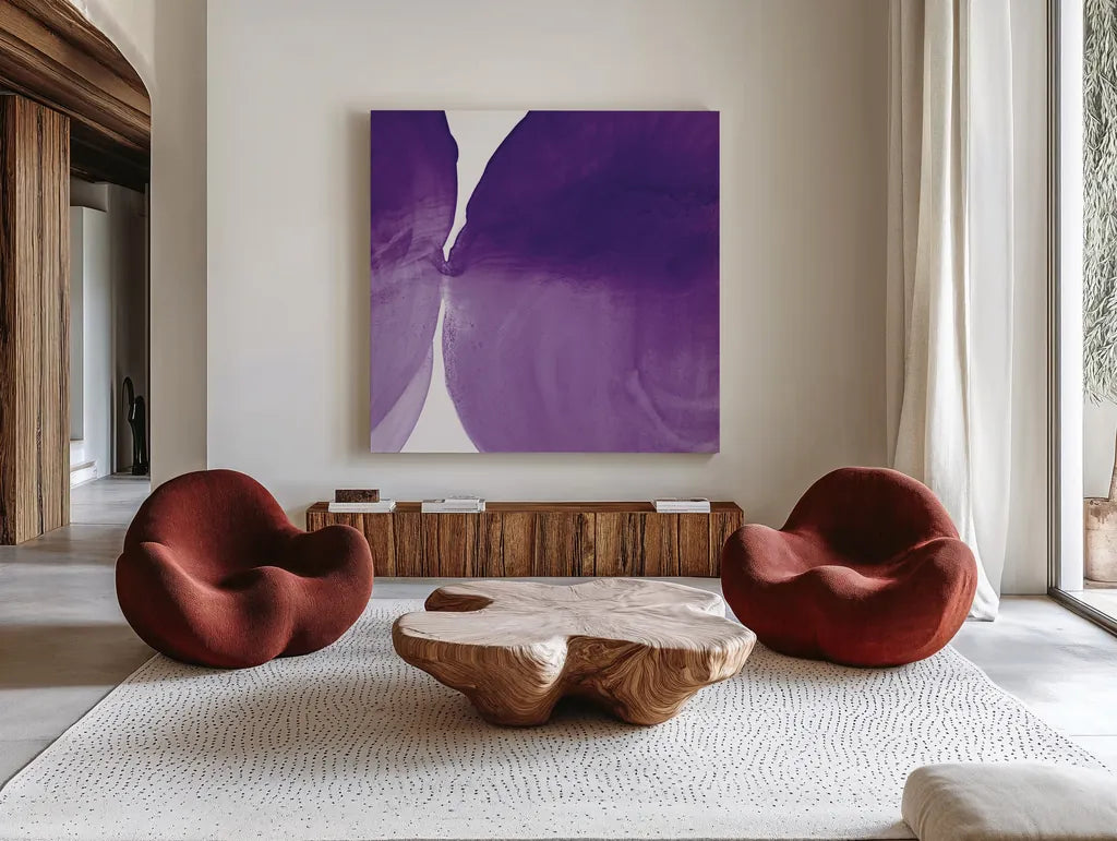 Bright Pools I by Piper Rhue. Shown as extra-large giant wall art in a modern living room. Available as an archival giclee rolled canvas, fine art paper, or poster print. SKU 80385a.