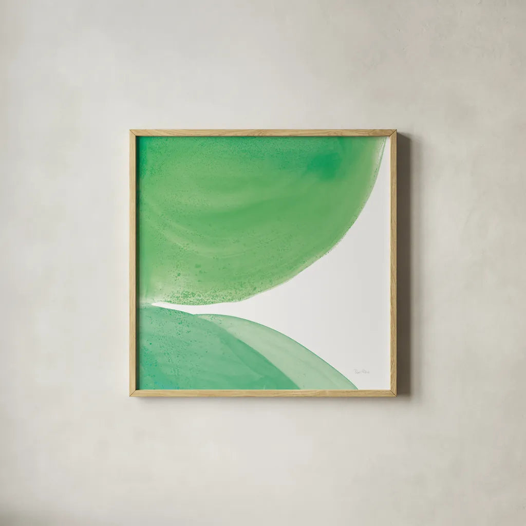 Bright Pools II by Piper Rhue. Shown in a natural wood glass frame for a timeless modern aesthetic. Available as an archival giclee rolled canvas, fine art paper, or poster print. SKU 80386a.