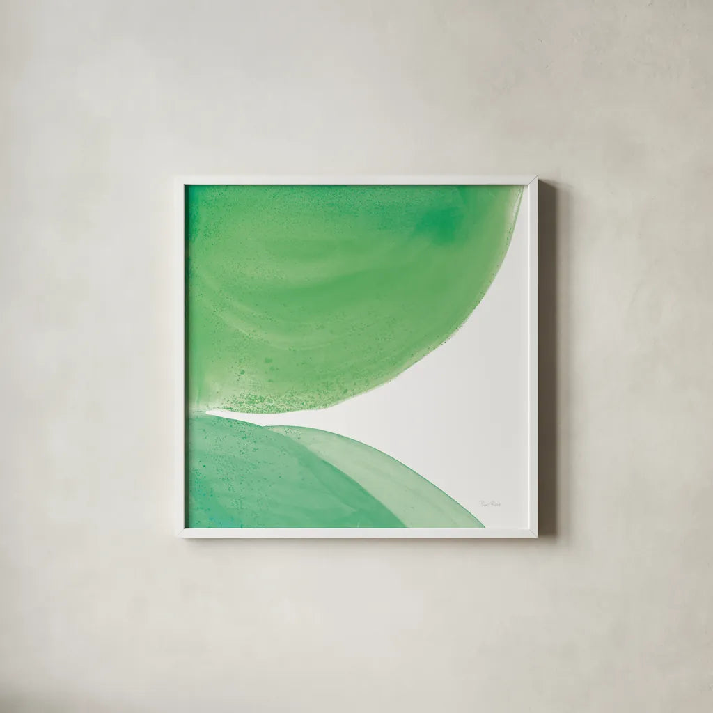 Bright Pools II by Piper Rhue. Shown in a crisp white glass frame for a clean and minimalist style. Available as an archival giclee rolled canvas, fine art paper, or poster print. SKU 80386a.