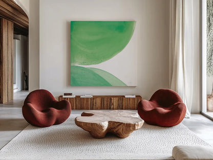 Bright Pools II by Piper Rhue. Shown as extra-large giant wall art in a modern living room. Available as an archival giclee rolled canvas, fine art paper, or poster print. SKU 80386a.