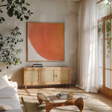 Bright Pools IV by Piper Rhue. Shown in a natural wood frame in a cozy modern living room. Available as an archival giclee rolled canvas, fine art paper, or poster print. SKU 80388a.