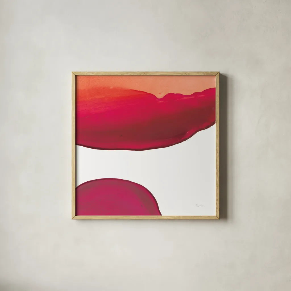 Bright Swishes III by Piper Rhue. Shown in a natural wood glass frame for a timeless modern aesthetic. Available as an archival giclee rolled canvas, fine art paper, or poster print. SKU 80384a.