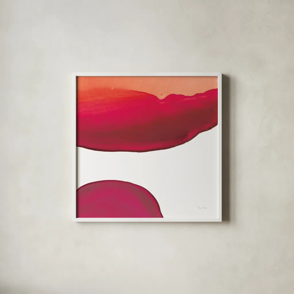 Bright Swishes III by Piper Rhue. Shown in a crisp white glass frame for a clean and minimalist style. Available as an archival giclee rolled canvas, fine art paper, or poster print. SKU 80384a.