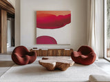 Bright Swishes III by Piper Rhue. Shown as extra-large giant wall art in a modern living room. Available as an archival giclee rolled canvas, fine art paper, or poster print. SKU 80384a.