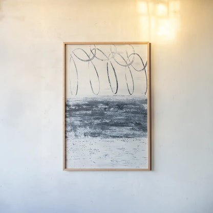 City Beach by Piper Rhue. shown as a paper print in a natural frame. Available as a archival giclee rolled canvas, fine art paper, or poster print. SKU 30612h.