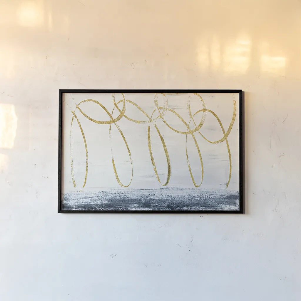 City Beach Crop Gold by Piper Rhue. shown as a paper print in a black flame. Available as a archival giclee rolled canvas, fine art paper, or poster print. SKU 31549i.