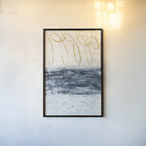 City Beach Gold by Piper Rhue. shown as a paper print in a black flame. Available as a archival giclee rolled canvas, fine art paper, or poster print. SKU 31549h.