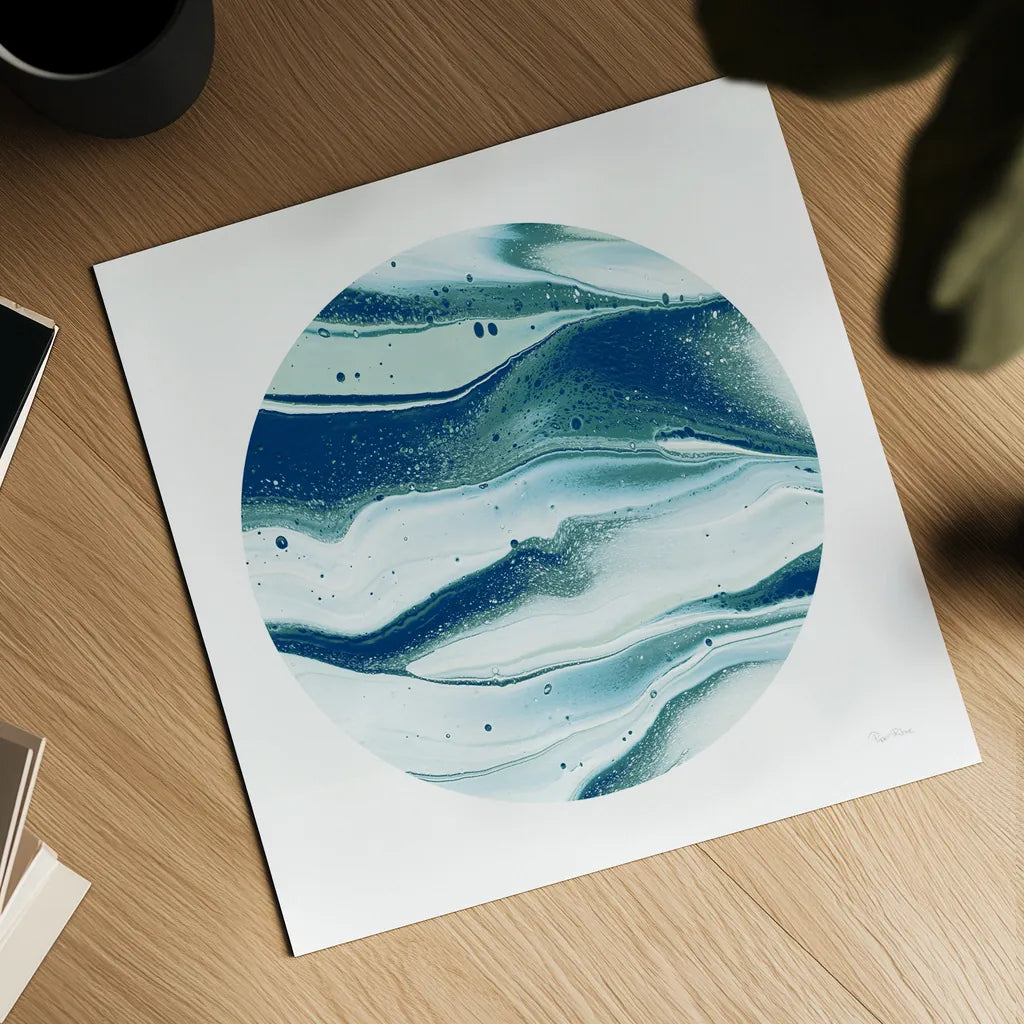 Dark Matter Blue II by Piper Rhue. Shown as a detailed flat fine art print, highlighting archival giclee quality. Available as an archival giclee rolled canvas, fine art paper, or poster print. SKU 53962a.