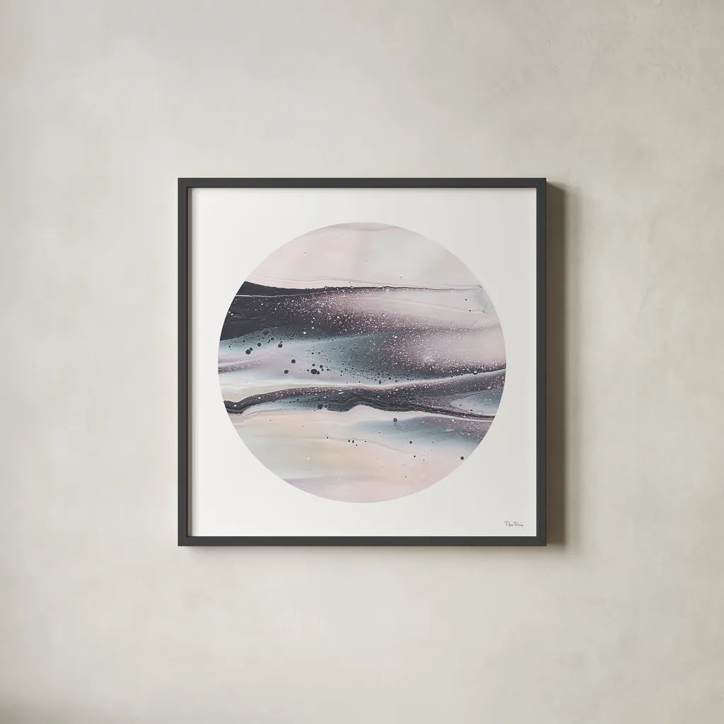 Dark Matter I by Piper Rhue. Shown in a sleek black glass frame for a contemporary gallery look. Available as an archival giclee rolled canvas, fine art paper, or poster print. SKU 30500a.