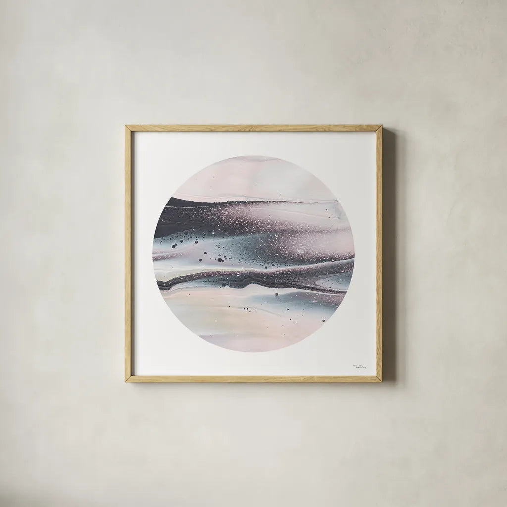Dark Matter I by Piper Rhue. Shown in a natural wood glass frame for a timeless modern aesthetic. Available as an archival giclee rolled canvas, fine art paper, or poster print. SKU 30500a.