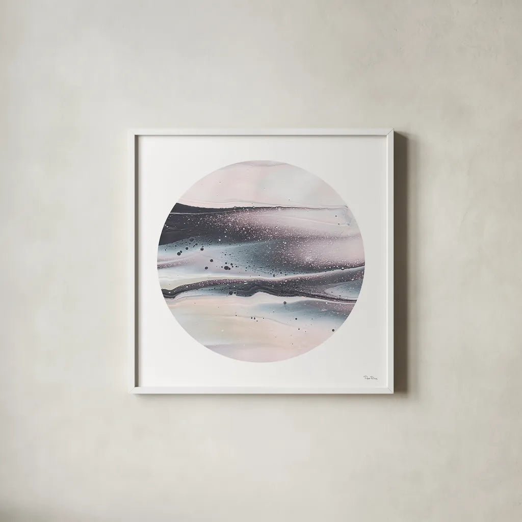 Dark Matter I by Piper Rhue. Shown in a crisp white glass frame for a clean and minimalist style. Available as an archival giclee rolled canvas, fine art paper, or poster print. SKU 30500a.