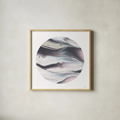 Dark Matter II by Piper Rhue. Shown in a natural wood glass frame for a timeless modern aesthetic. Available as an archival giclee rolled canvas, fine art paper, or poster print. SKU 30501a.
