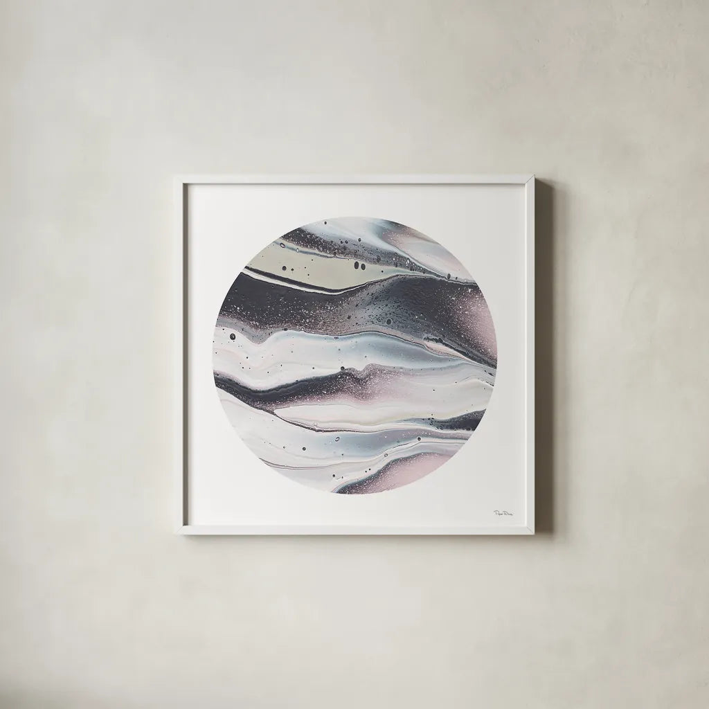 Dark Matter II by Piper Rhue. Shown in a crisp white glass frame for a clean and minimalist style. Available as an archival giclee rolled canvas, fine art paper, or poster print. SKU 30501a.