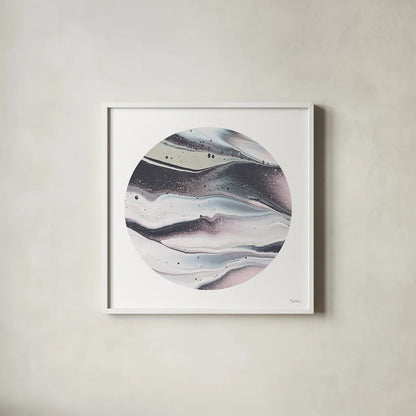 Dark Matter II by Piper Rhue. Shown in a crisp white glass frame for a clean and minimalist style. Available as an archival giclee rolled canvas, fine art paper, or poster print. SKU 30501a.