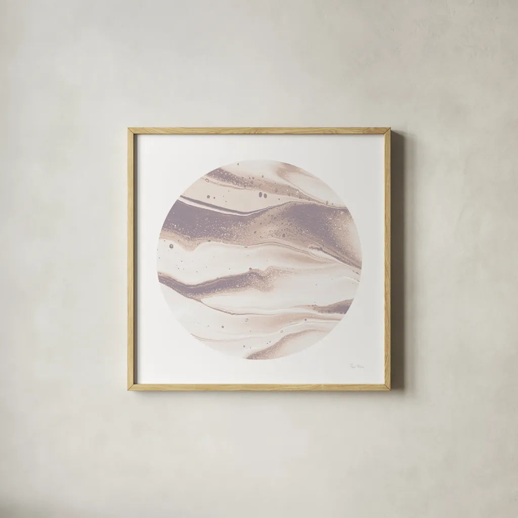Dark Matter II Blush by Piper Rhue. Shown in a natural wood glass frame for a timeless modern aesthetic. Available as an archival giclee rolled canvas, fine art paper, or poster print. SKU 82325a.