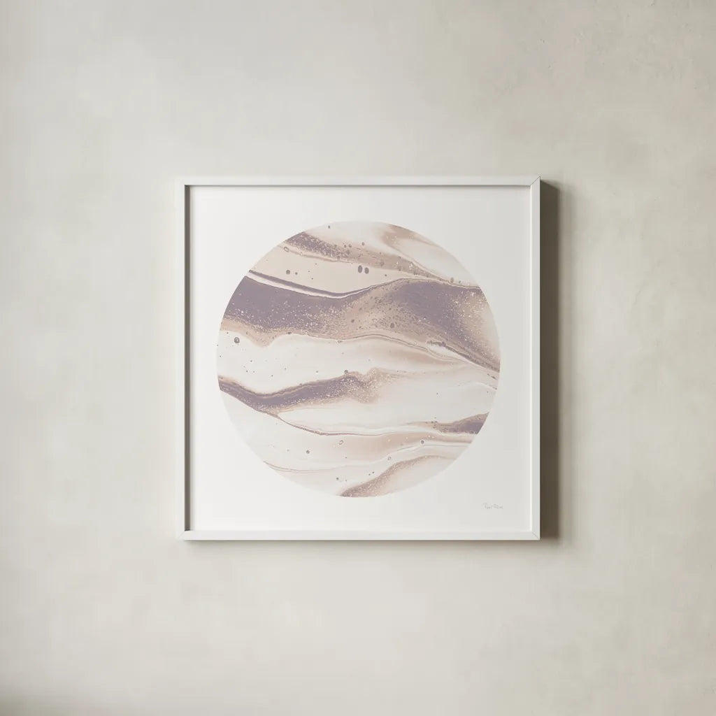 Dark Matter II Blush by Piper Rhue. Shown in a crisp white glass frame for a clean and minimalist style. Available as an archival giclee rolled canvas, fine art paper, or poster print. SKU 82325a.