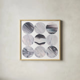 Dark Matter III by Piper Rhue. Shown in a natural wood glass frame for a timeless modern aesthetic. Available as an archival giclee rolled canvas, fine art paper, or poster print. SKU 30502a.