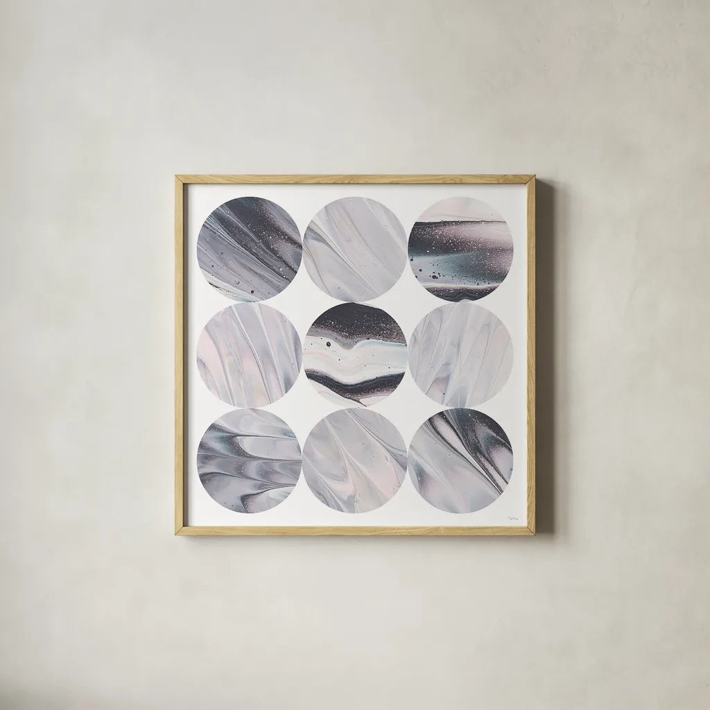 Dark Matter III by Piper Rhue. Shown in a natural wood glass frame for a timeless modern aesthetic. Available as an archival giclee rolled canvas, fine art paper, or poster print. SKU 30502a.