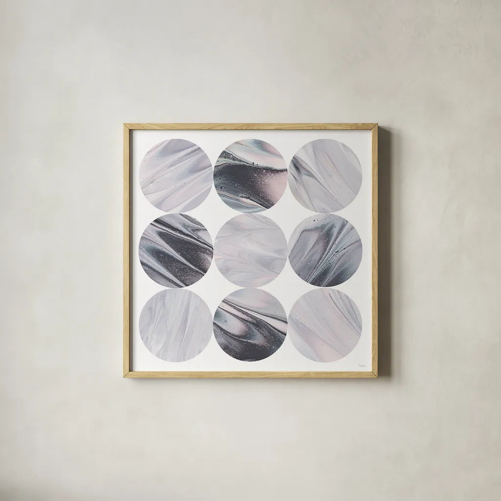 Dark Matter IV by Piper Rhue. Shown in a natural wood glass frame for a timeless modern aesthetic. Available as an archival giclee rolled canvas, fine art paper, or poster print. SKU 30503a.