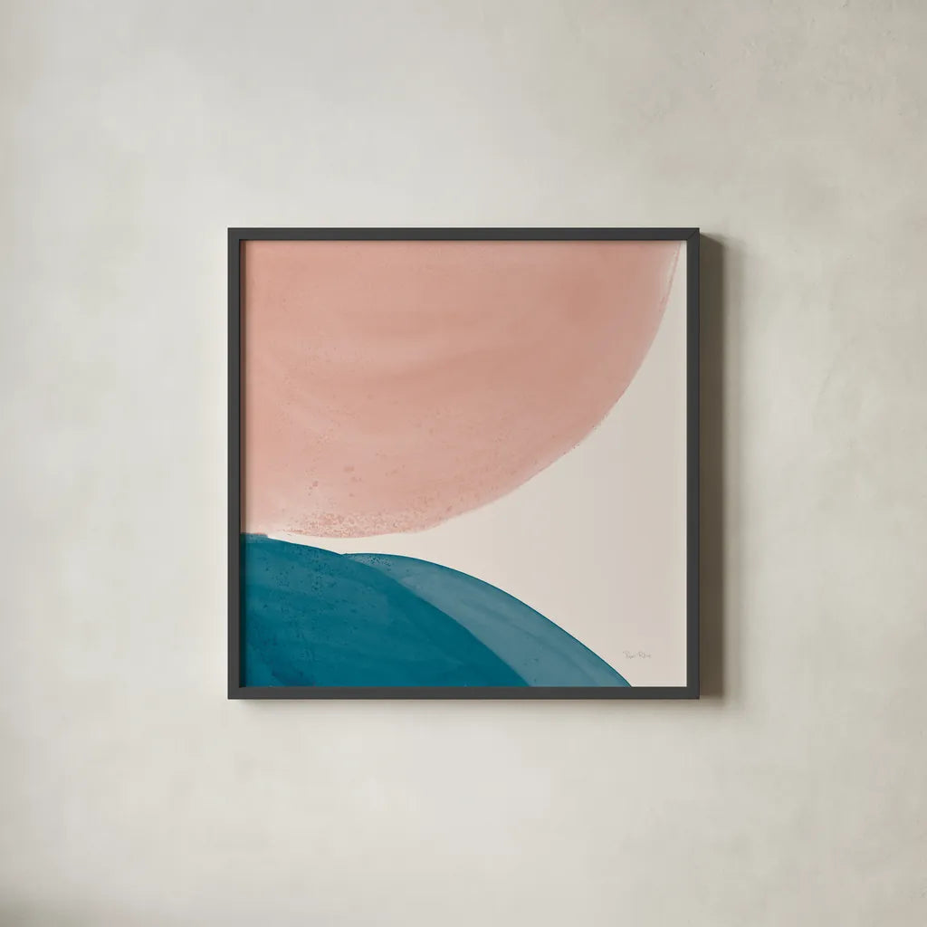 Eventide Pools II by Piper Rhue. Shown in a sleek black glass frame for a contemporary gallery look. Available as an archival giclee rolled canvas, fine art paper, or poster print. SKU 70969a.
