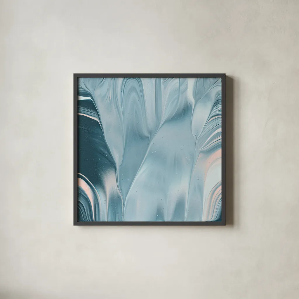 Flowing Water II by Piper Rhue. Shown in a sleek black glass frame for a contemporary gallery look. Available as an archival giclee rolled canvas, fine art paper, or poster print. SKU 30441a.
