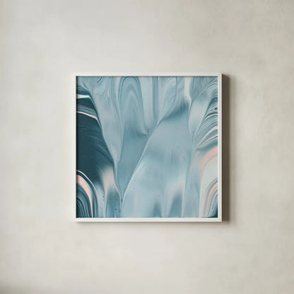 Flowing Water II by Piper Rhue. Shown in a crisp white glass frame for a clean and minimalist style. Available as an archival giclee rolled canvas, fine art paper, or poster print. SKU 30441a.