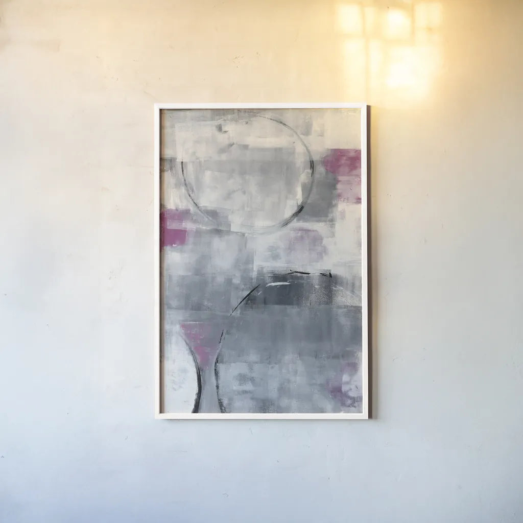 Foggy City by Piper Rhue. shown as a paper print in a white frame. Available as a archival giclee rolled canvas, fine art paper, or poster print. SKU 35302h.