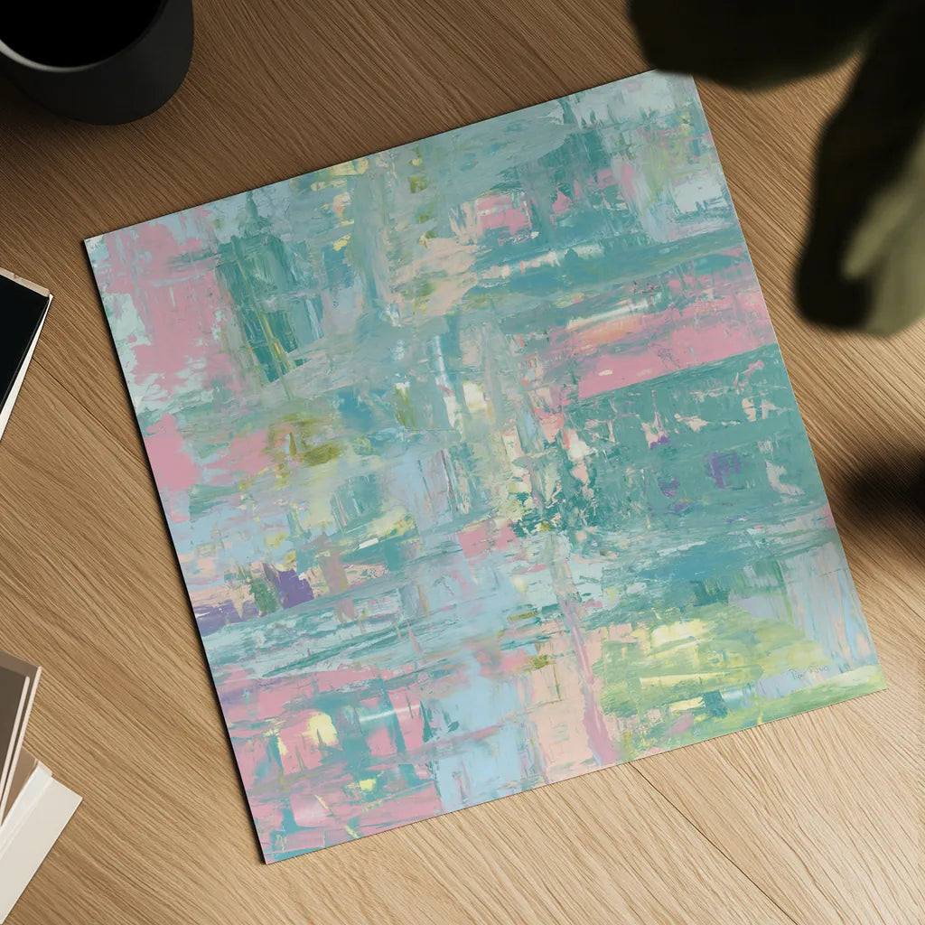 Islands Abstract II Pastel by Piper Rhue. Shown as a detailed flat fine art print, highlighting archival giclee quality. Available as an archival giclee rolled canvas, fine art paper, or poster print. SKU 56716a.