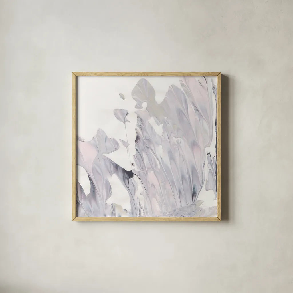 Marbling II by Piper Rhue. Shown in a natural wood glass frame for a timeless modern aesthetic. Available as an archival giclee rolled canvas, fine art paper, or poster print. SKU 29997a.
