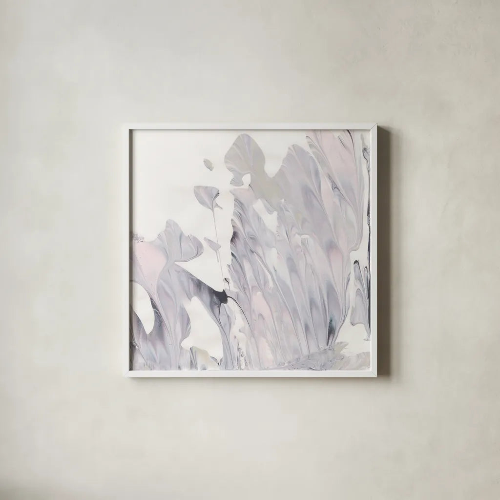 Marbling II by Piper Rhue. Shown in a crisp white glass frame for a clean and minimalist style. Available as an archival giclee rolled canvas, fine art paper, or poster print. SKU 29997a.