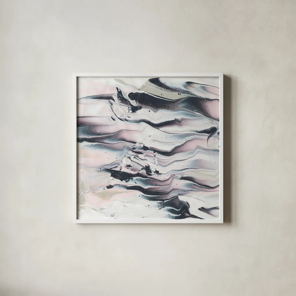 Marbling V Crop by Piper Rhue. Shown in a crisp white glass frame for a clean and minimalist style. Available as an archival giclee rolled canvas, fine art paper, or poster print. SKU 30000a.