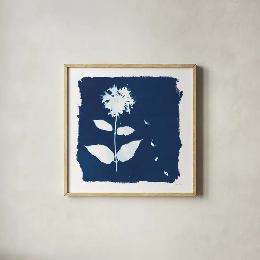 Nature By The Lake - Flowers II by Piper Rhue. Shown in a natural wood glass frame for a timeless modern aesthetic. Available as an archival giclee rolled canvas, fine art paper, or poster print. SKU 50090a.