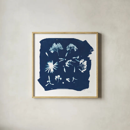 Nature By The Lake - Flowers IV by Piper Rhue. Shown in a natural wood glass frame for a timeless modern aesthetic. Available as an archival giclee rolled canvas, fine art paper, or poster print. SKU 50092a.