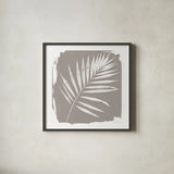 Nature By The Lake - Frond II Sq by Piper Rhue. Shown in a sleek black glass frame for a contemporary gallery look. Available as an archival giclee rolled canvas, fine art paper, or poster print. SKU 60544a.