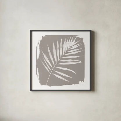 Nature By The Lake - Frond II Sq by Piper Rhue. Shown in a sleek black glass frame for a contemporary gallery look. Available as an archival giclee rolled canvas, fine art paper, or poster print. SKU 60544a.