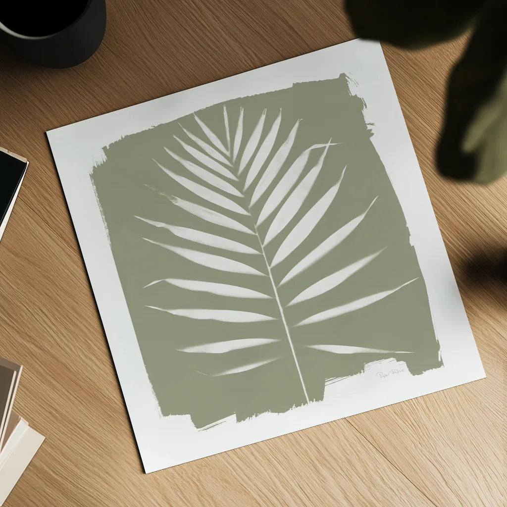 Nature by the Lake - Frond IV Warm Sq by Piper Rhue. Shown as a detailed flat fine art print, highlighting archival giclee quality. Available as an archival giclee rolled canvas, fine art paper, or poster print. SKU 60546a.