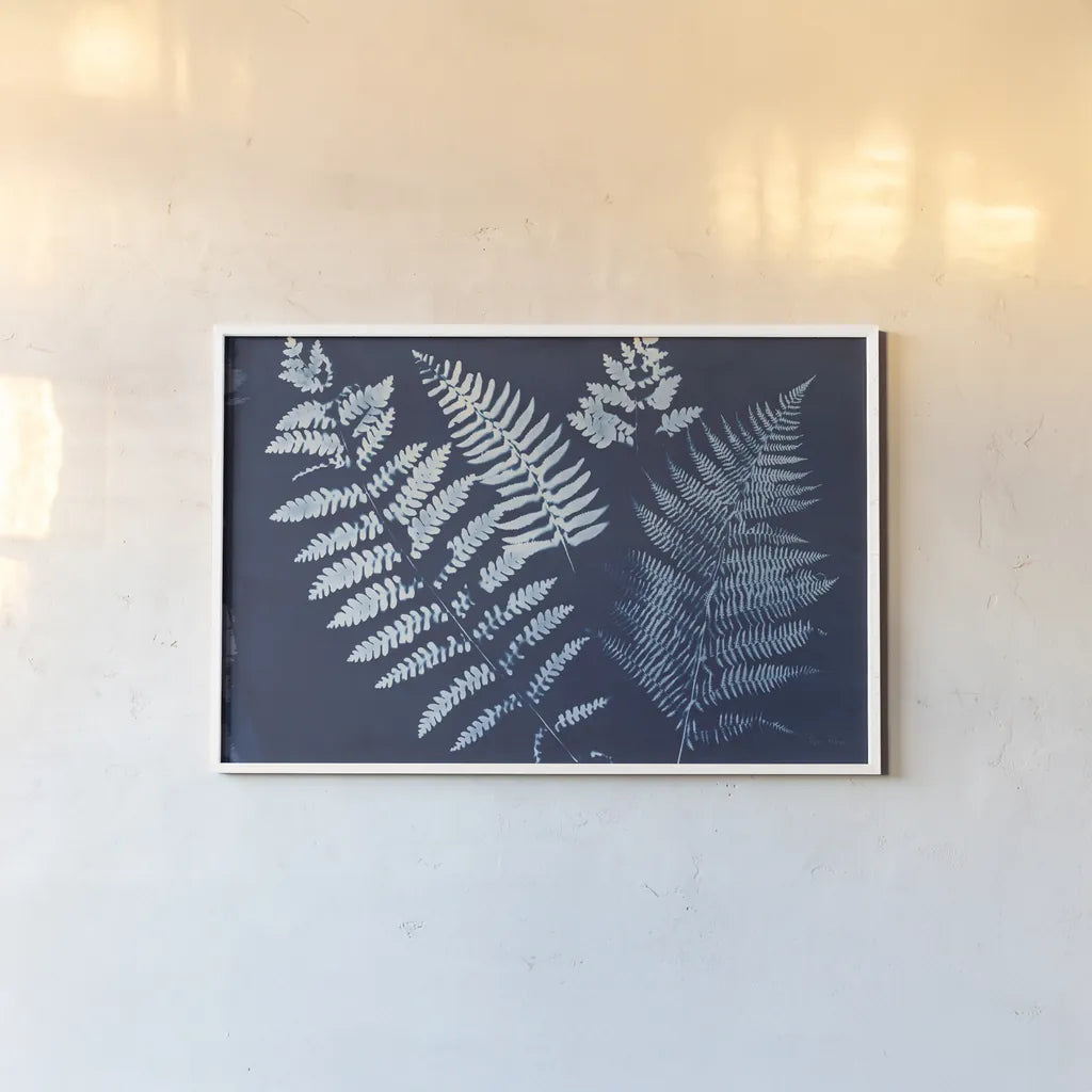 Nature by the Lake Ferns II Crop by Piper Rhue. shown as a paper print in a white frame. Available as a archival giclee rolled canvas, fine art paper, or poster print. SKU 50084i.