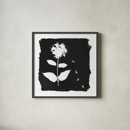 Nature by the Lake Flowers II Black by Piper Rhue. Shown in a sleek black glass frame for a contemporary gallery look. Available as an archival giclee rolled canvas, fine art paper, or poster print. SKU 51200a.