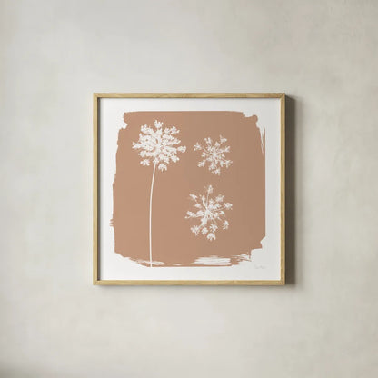 Nature by the Lake Flowers III Neutral by Piper Rhue. Shown in a natural wood glass frame for a timeless modern aesthetic. Available as an archival giclee rolled canvas, fine art paper, or poster print. SKU 71831a.